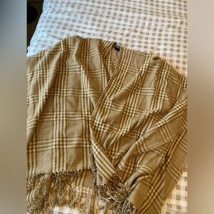 Plaid Tan Shawl Wrap